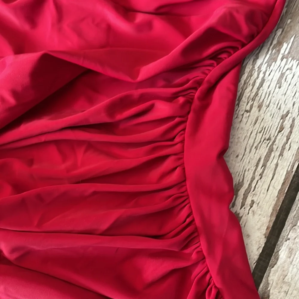 One Shoulder Scrunched Tankini & Bottoms - S